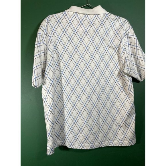 Jos A. Bank Leadbetter Golf - Men's White/Blue/Grey Short Sleeve Polo Shirt - Si - Picture 4 of 4